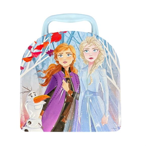Disney Other - Disney Frozen Metal Lunchbox Featuring Anna Elsa & Olaf With Blue Handle
